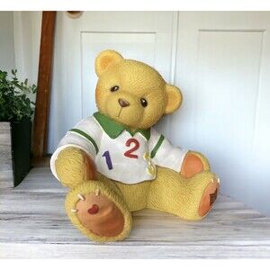 ENESCO Cherished Teddies Hard Plastic Coin Bank 4” Priscilla Hillman Vintage 98’